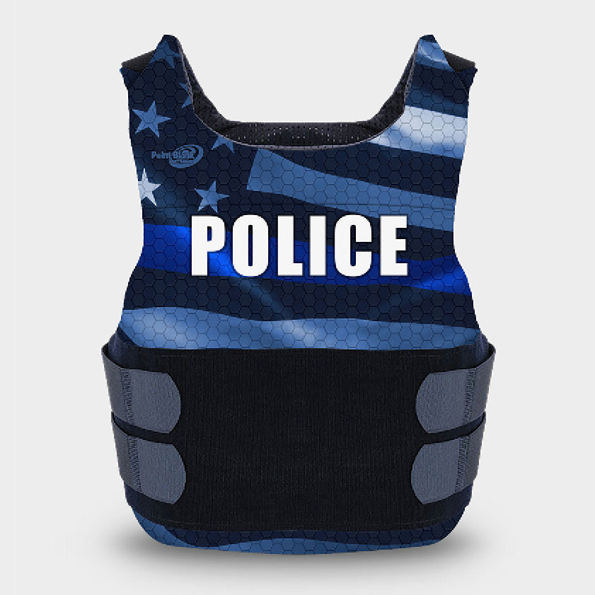 Carrier with Thin Blue Line Flag Graphic – Police Placard