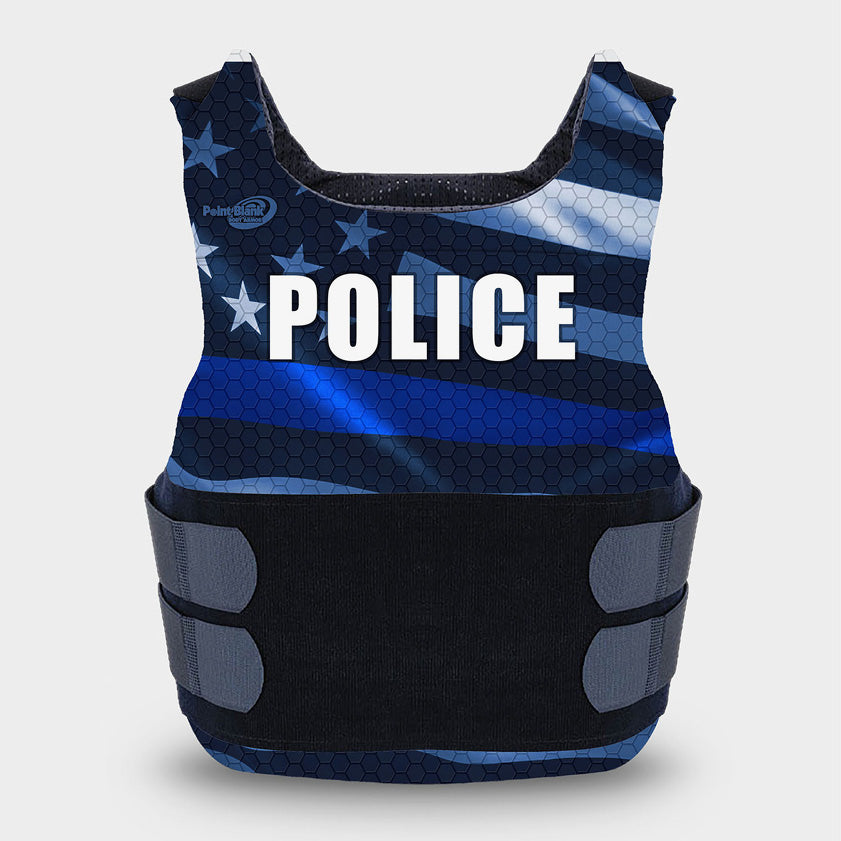 Carrier with Thin Blue Line Flag Graphic – Police Placard